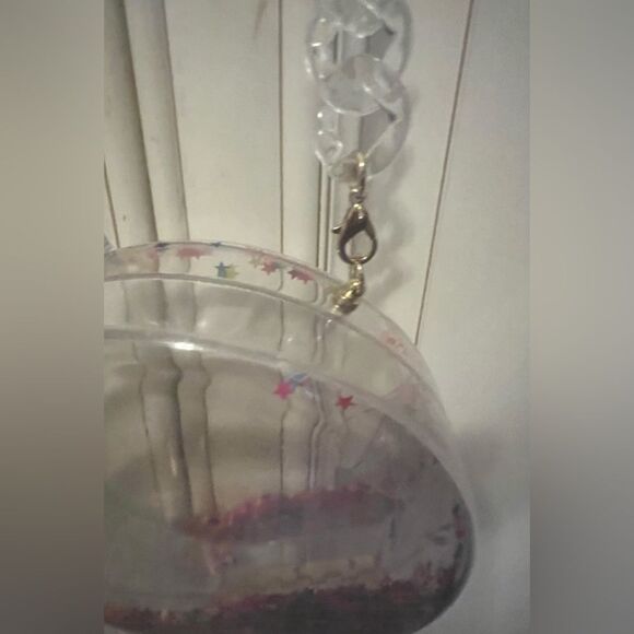 Clear iridescent Clutch HandBag-Confetti glitter - Picture 5 of 13